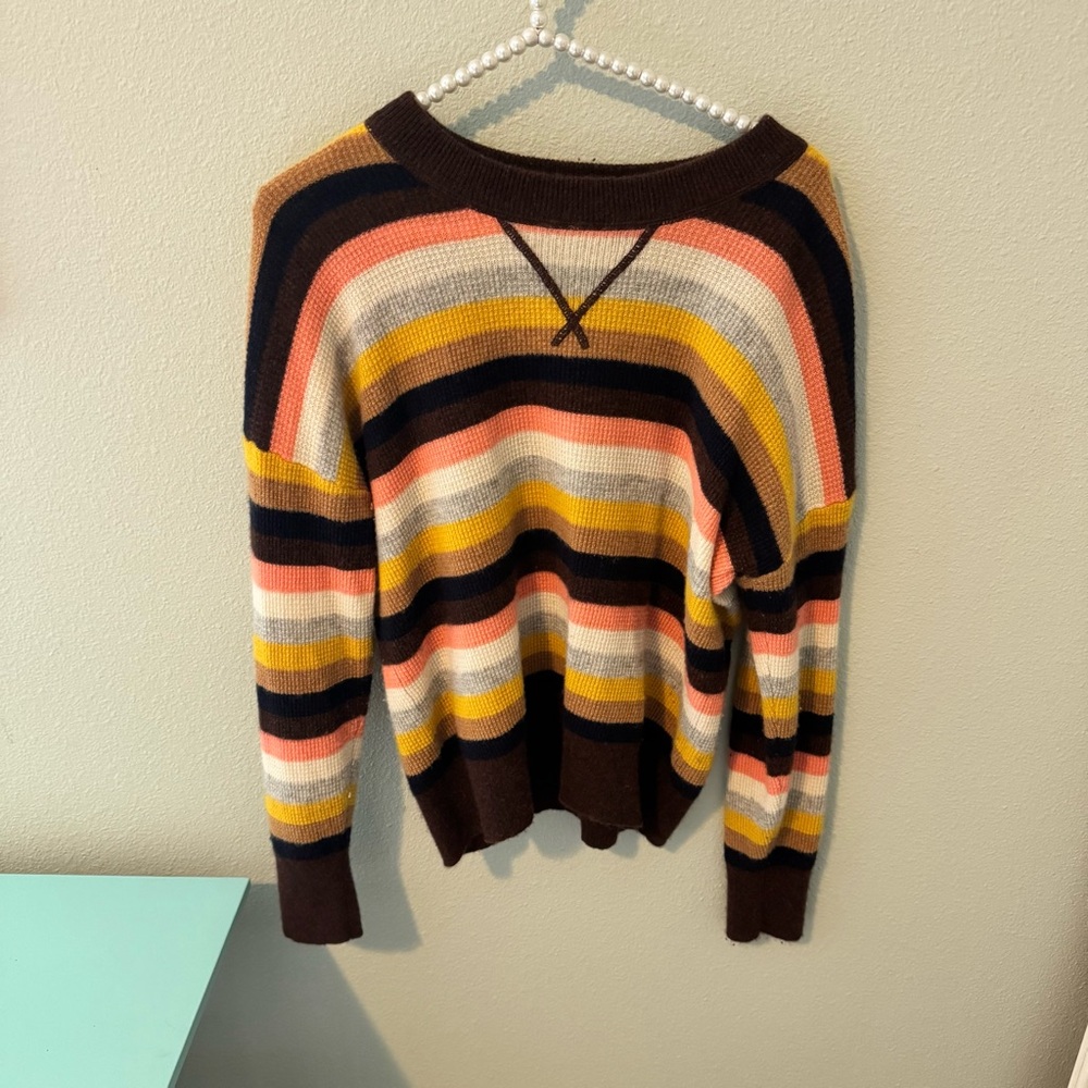 Madewell Women's 100% Cashmere Colorful Striped Sweater